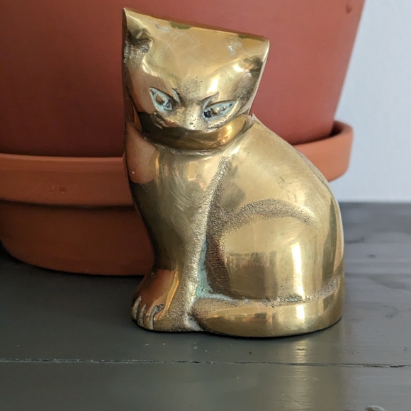 Set of TWO brass cats - Picture 3 of 8